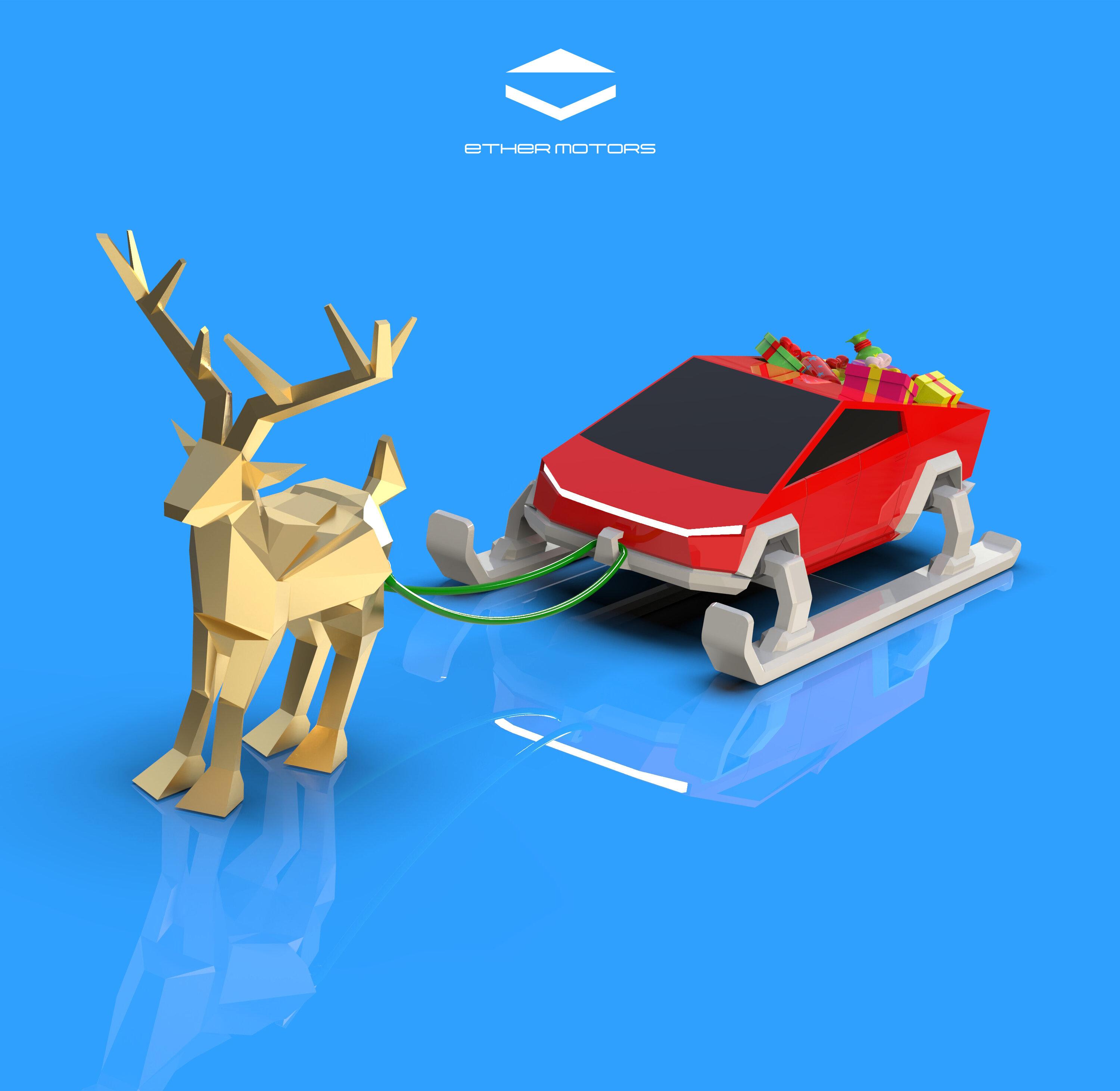 Tesla Cybertruck 3D printed Santa Claus Cybertruck! 1