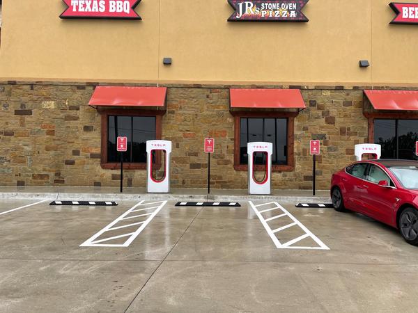 Tesla Cybertruck New Tesla Supercharger in Texas Includes Spaces (Probably) For Cybertruck 1_092bc106-635b-4deb-bfab-854fff8acffa_600x600
