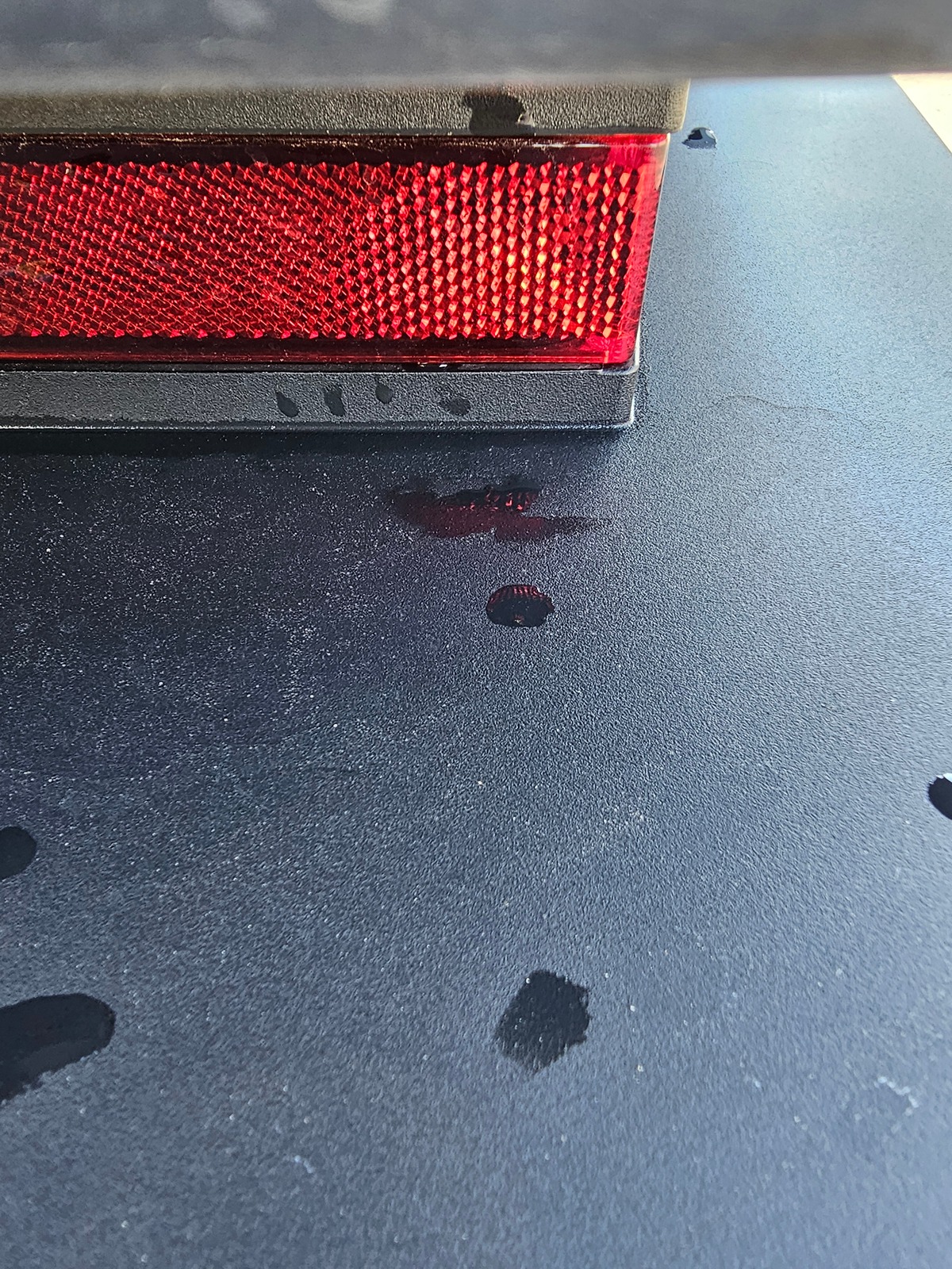 Tesla Cybertruck Bar Keepers Friend stains on bumper 20240408_160210