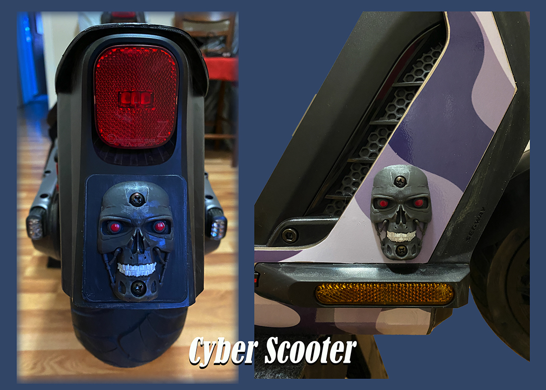 Tesla Cybertruck Electric scooter(s) + plugs in the frunk Cyber Scooter