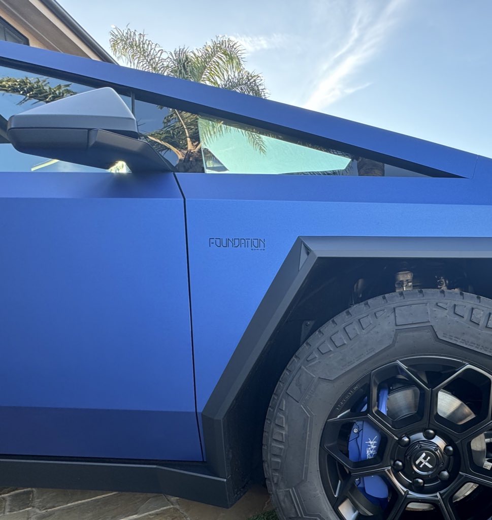 Tesla Cybertruck My Cybertruck in matte blue wrap + TSportline 20" CT7 Wheels + Painted Brake Calipers IMG_0280