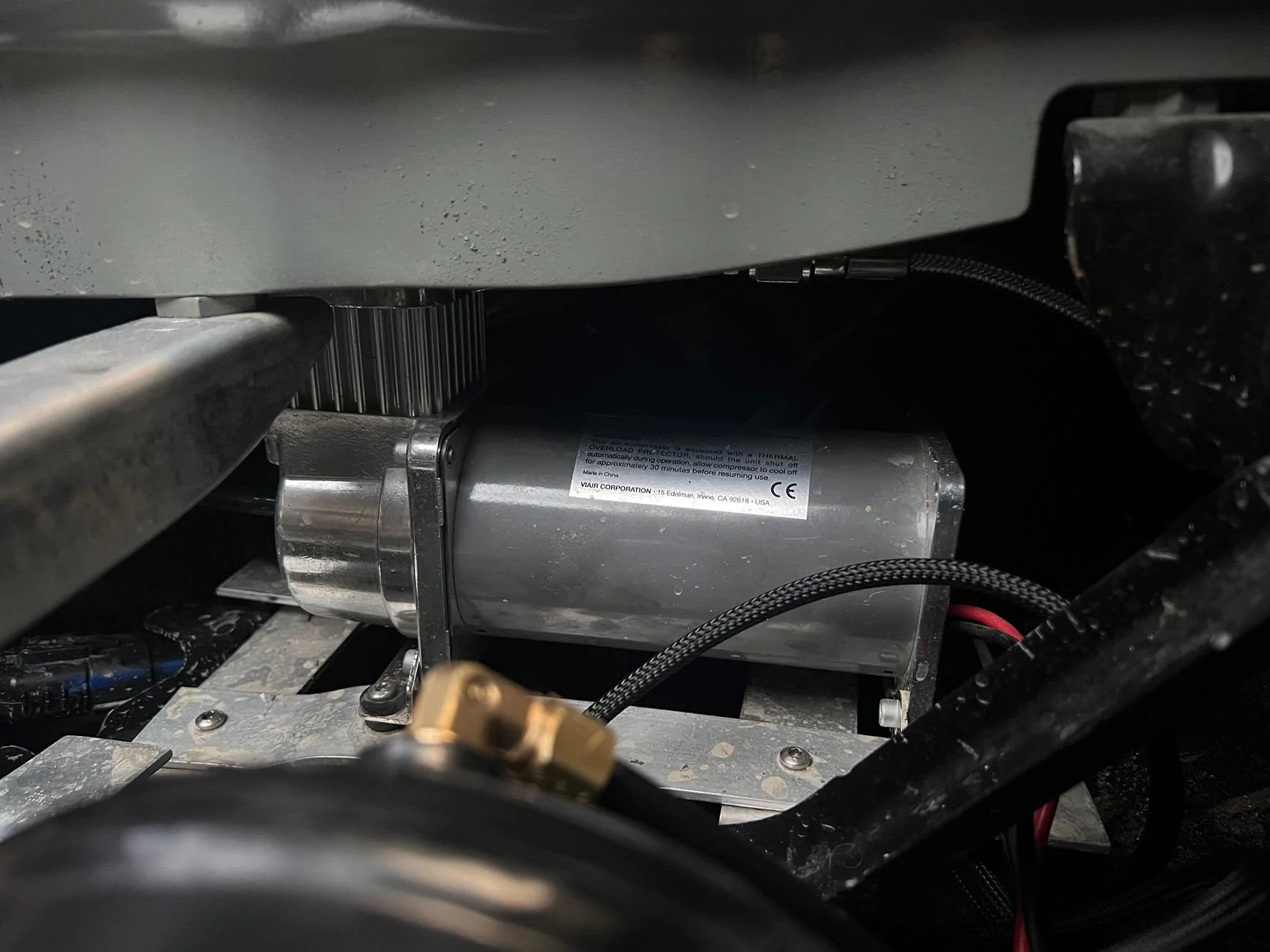 Hidden 200psi air compressor and 2.5gal tank installed under bed vault ...