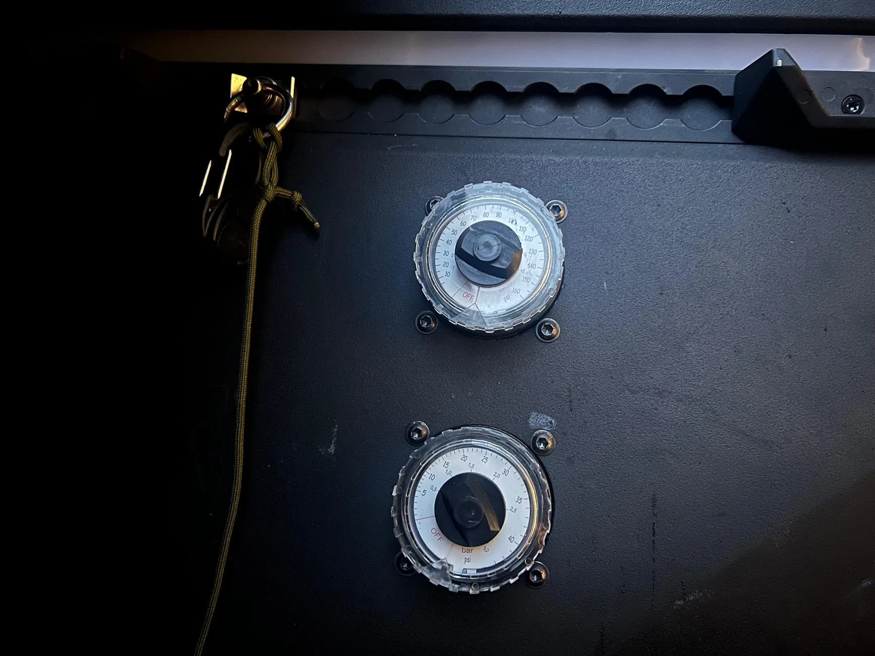 Hidden 200psi air compressor and 2.5gal tank installed under bed vault ...