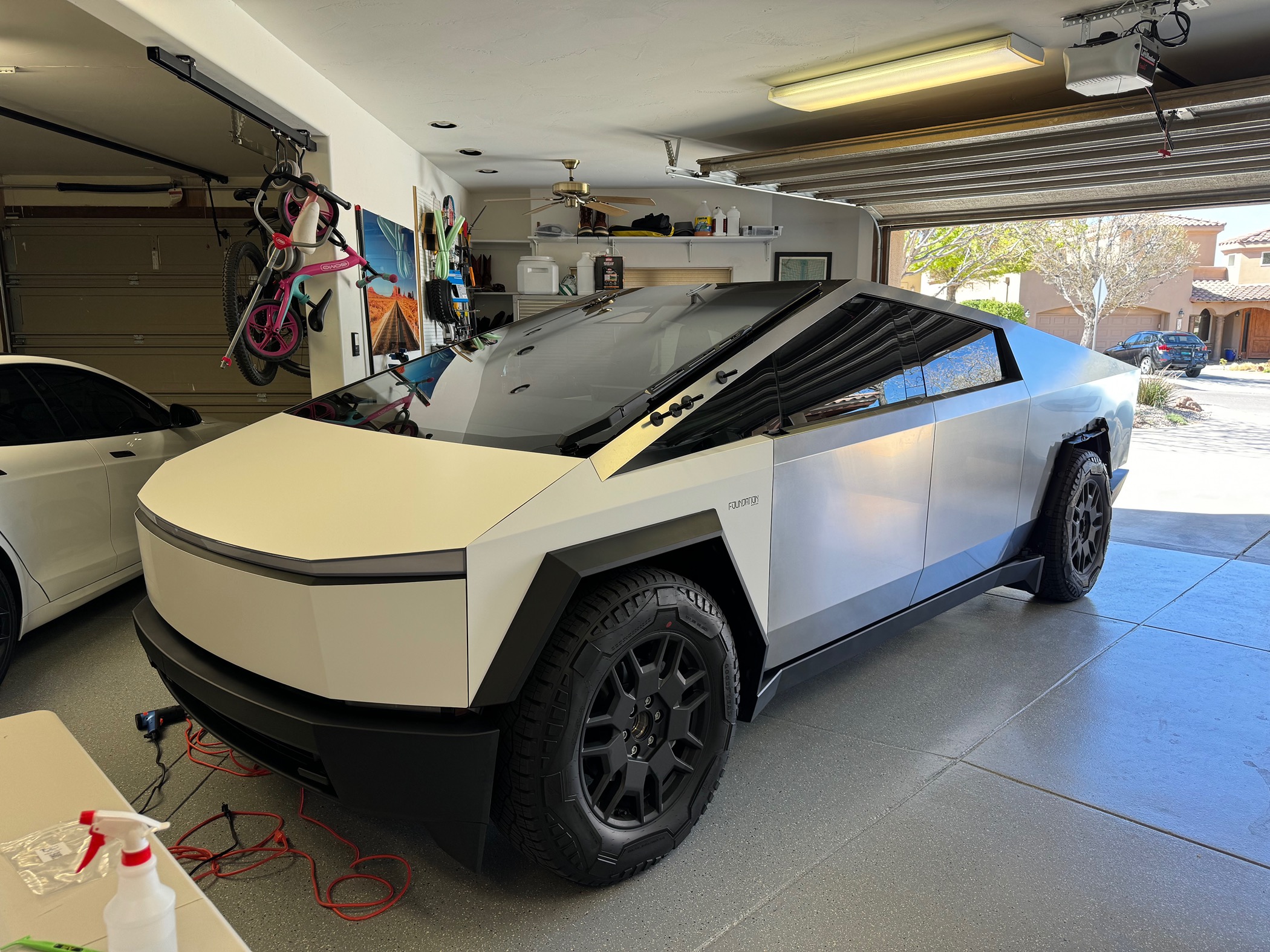 Tesla Cybertruck TSportline Satin White DIY Wrap IMG_3269
