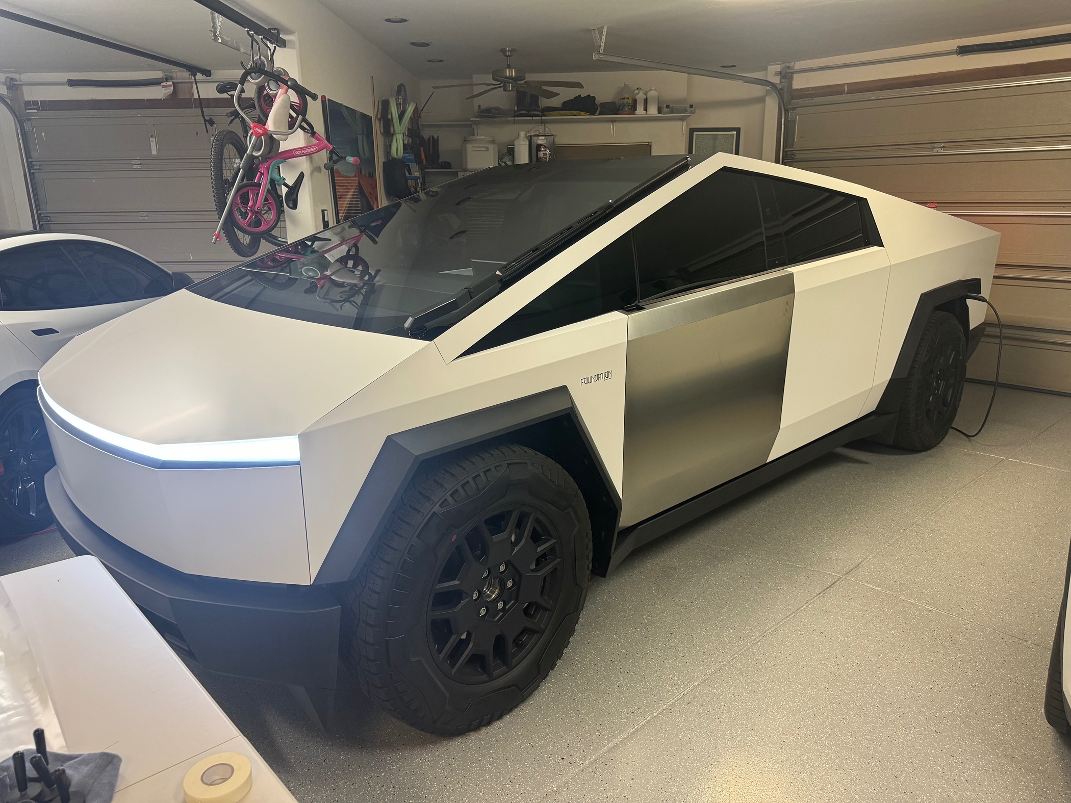 Tesla Cybertruck TSportline Satin White DIY Wrap IMG_3276