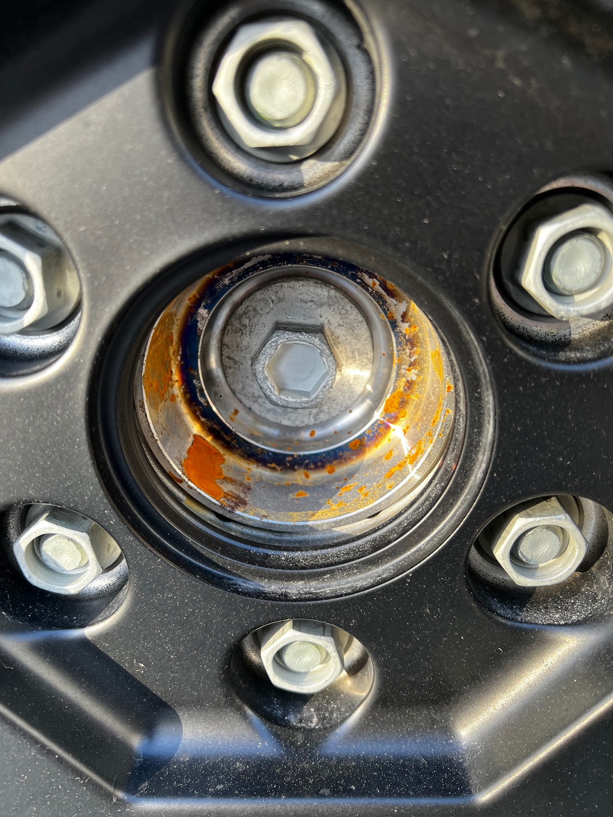 Tesla Cybertruck Rust in center of wheel hub? IMG_4248