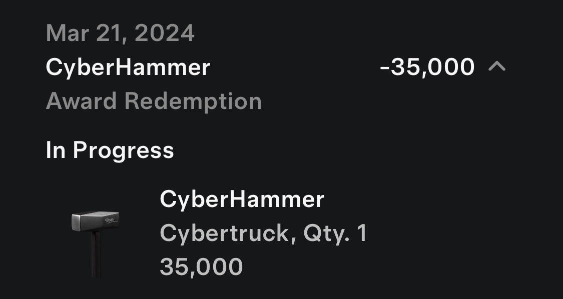 Tesla Cybertruck Cyber Hammer!! : 35k referral credits (limited edition - only 800 made) IMG_4267