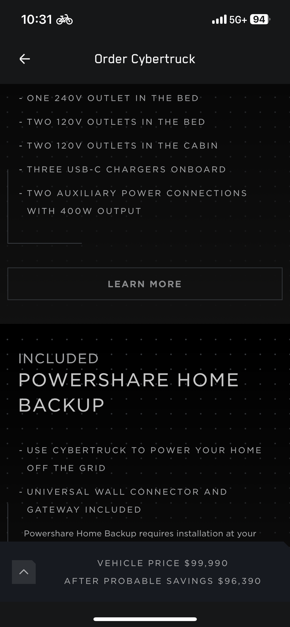 Tesla Cybertruck Cybertruck ordering (not reservations) available in Tesla app now 📲 IMG_9225