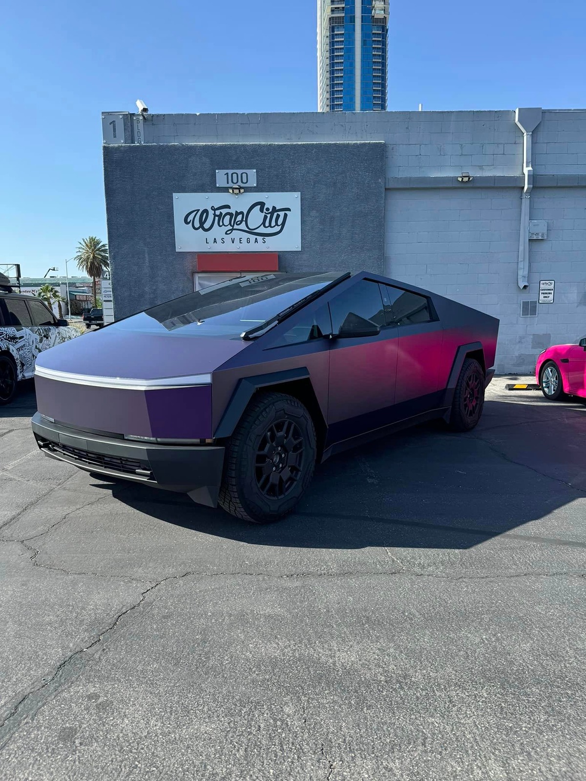 KPMF Matte Purple Black Iridescent Vinyl Wrap on Cybertruck | Tesla ...