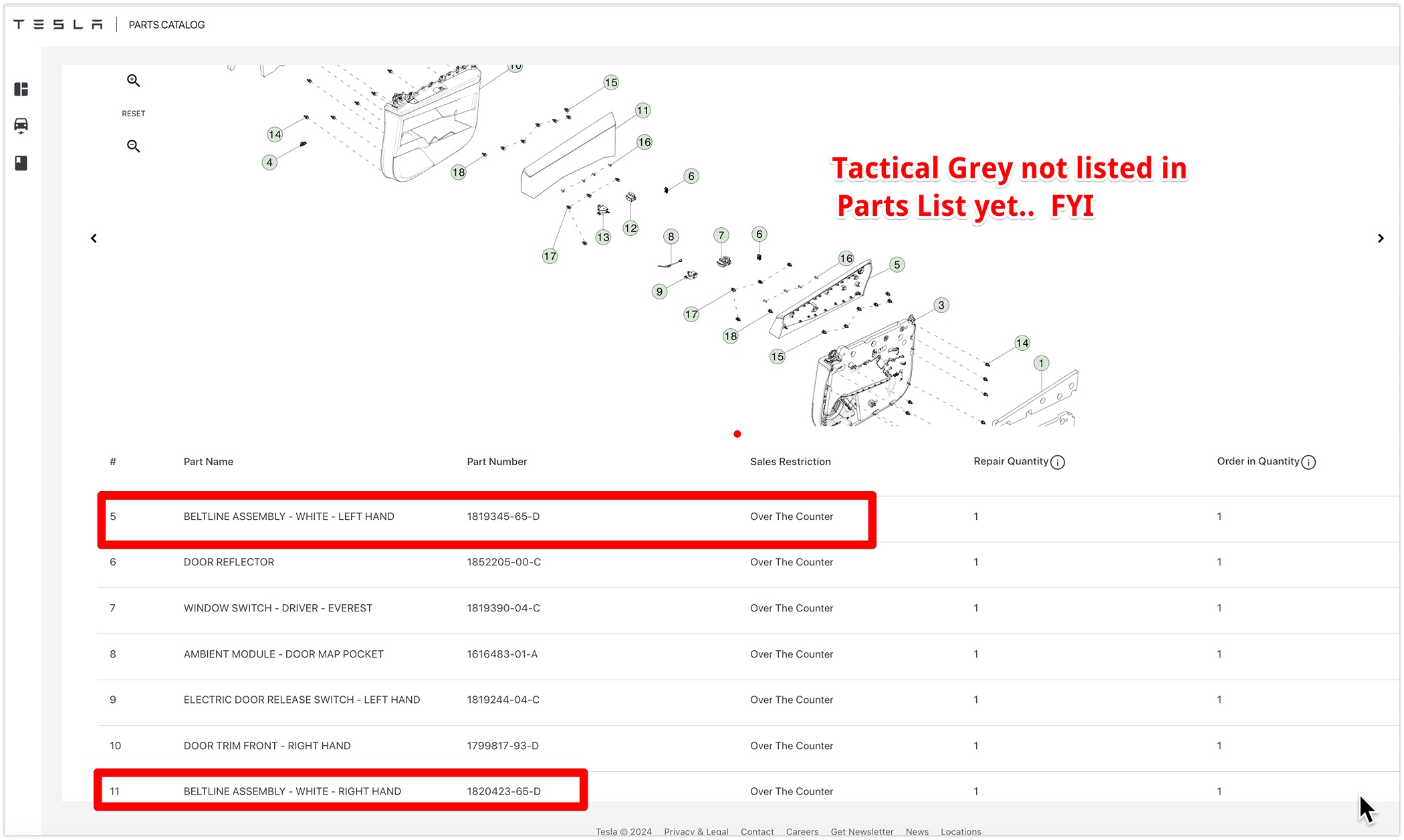 Tesla Cybertruck Breaking: Tactical Grey Interior + 20" Core Wheel Design and Aero Cover for Foundation Series Cybertruck Parts Catalog 2024-05-09 10-31-41
