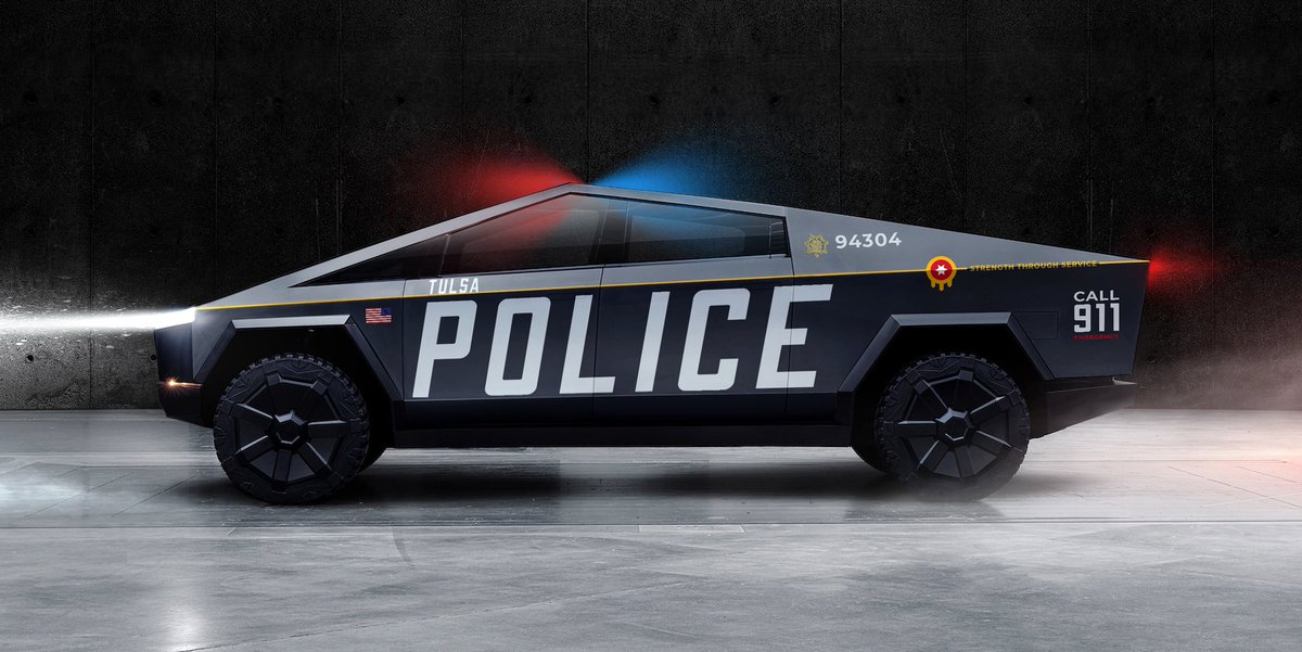 Tesla Cybertruck Cybertruck renderings and creations Police Cybertruck Tulsa