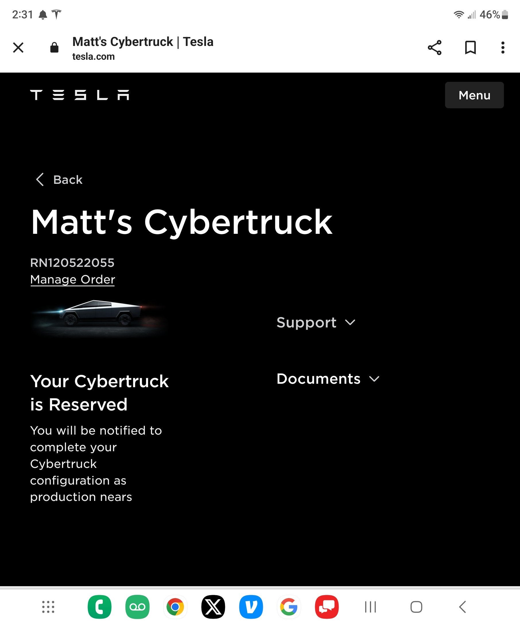 Tesla Cybertruck Placing order for Cyberbeast today, delivery when? Screenshot_20231202_143109_Chrome