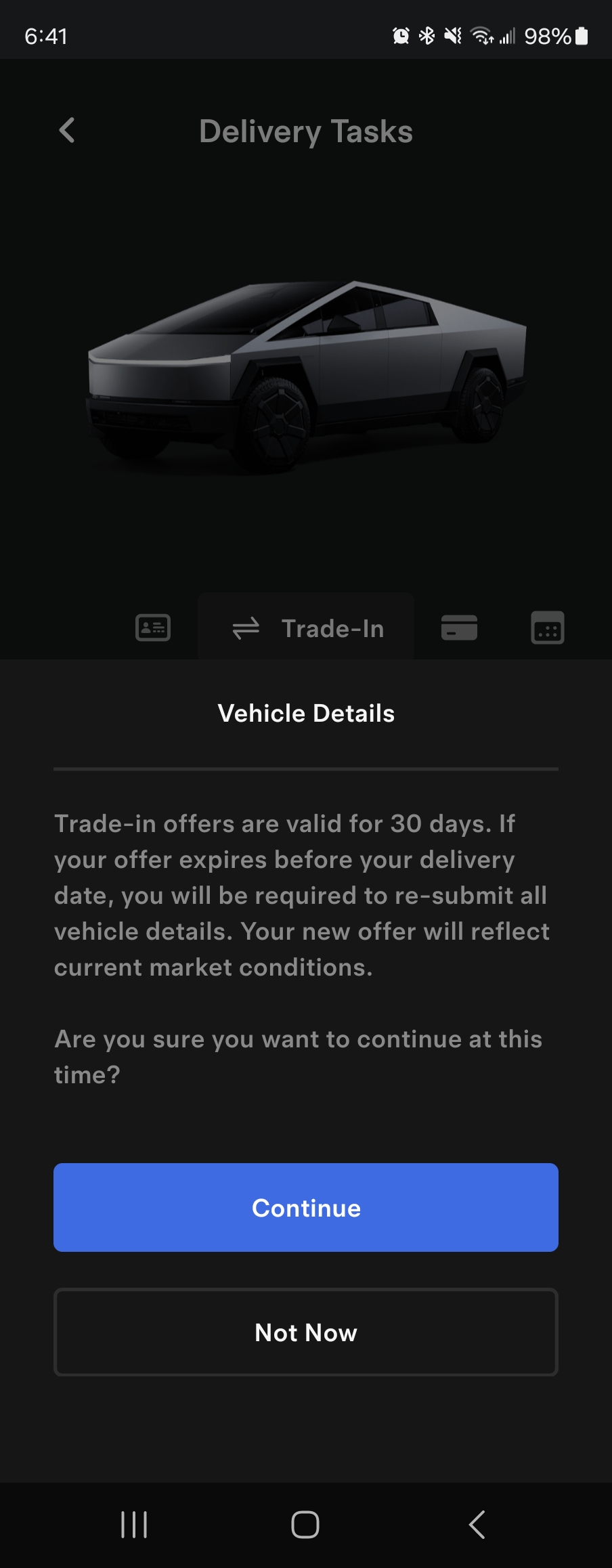 Tesla Cybertruck How long is the trade-in offer good for? And is it binding? Screenshot_20240122_064151_Tesla
