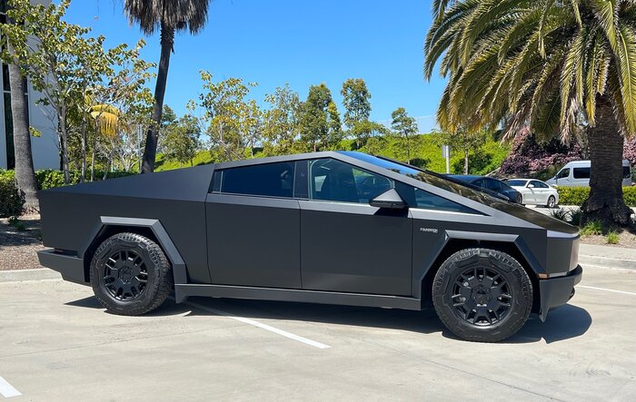 Official Tesla Satin Stealth Black Wrap Color Paint Film installed, Wow!!