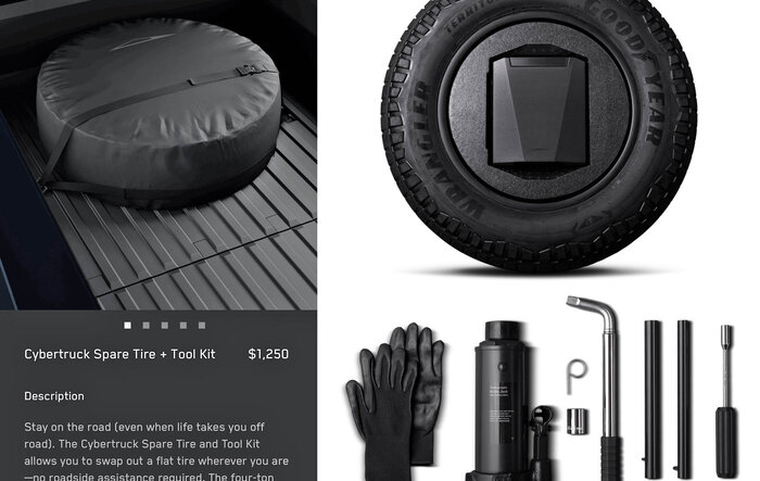 Cybertruck Spare Tire + Change Tool Kit Available Now in Official Tesla Shop