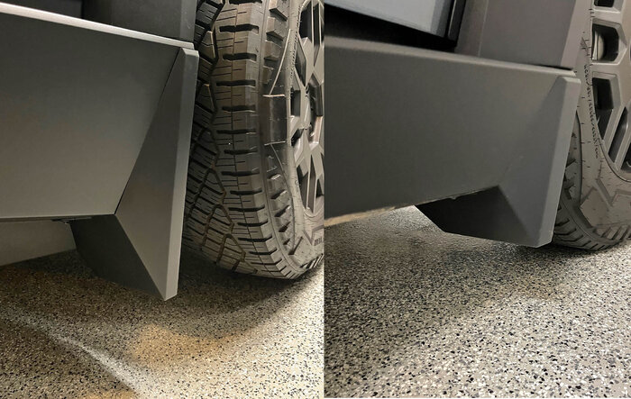 Mud Flaps Installed on Cybertruck - First Photos
