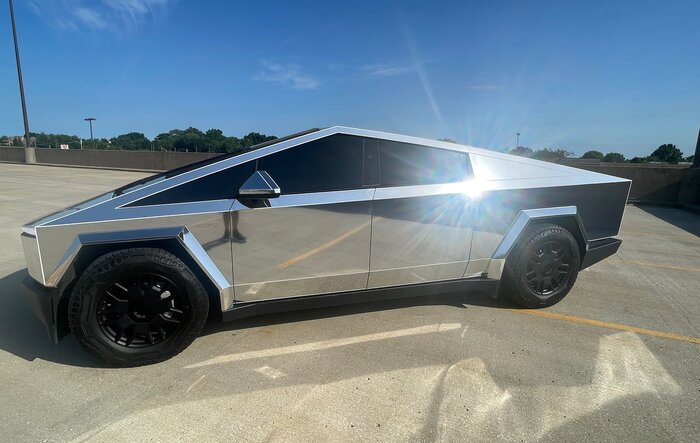 Chrome wrap with PPF and Tron stripes
