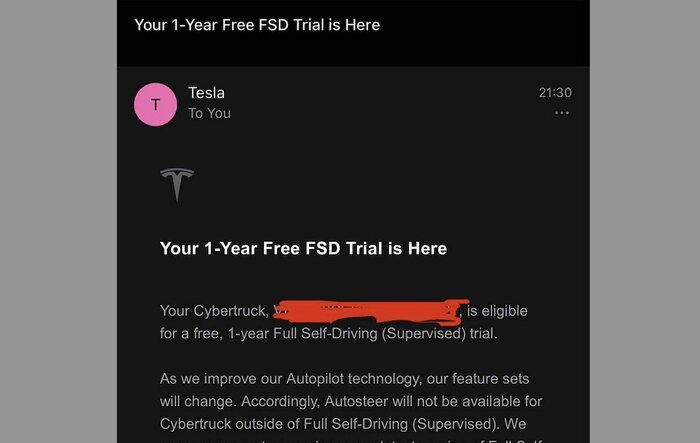 1-Year Free FSD Trial !! -- did you receive the offer?