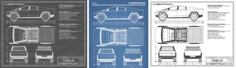 Чертеж tesla cybertruck