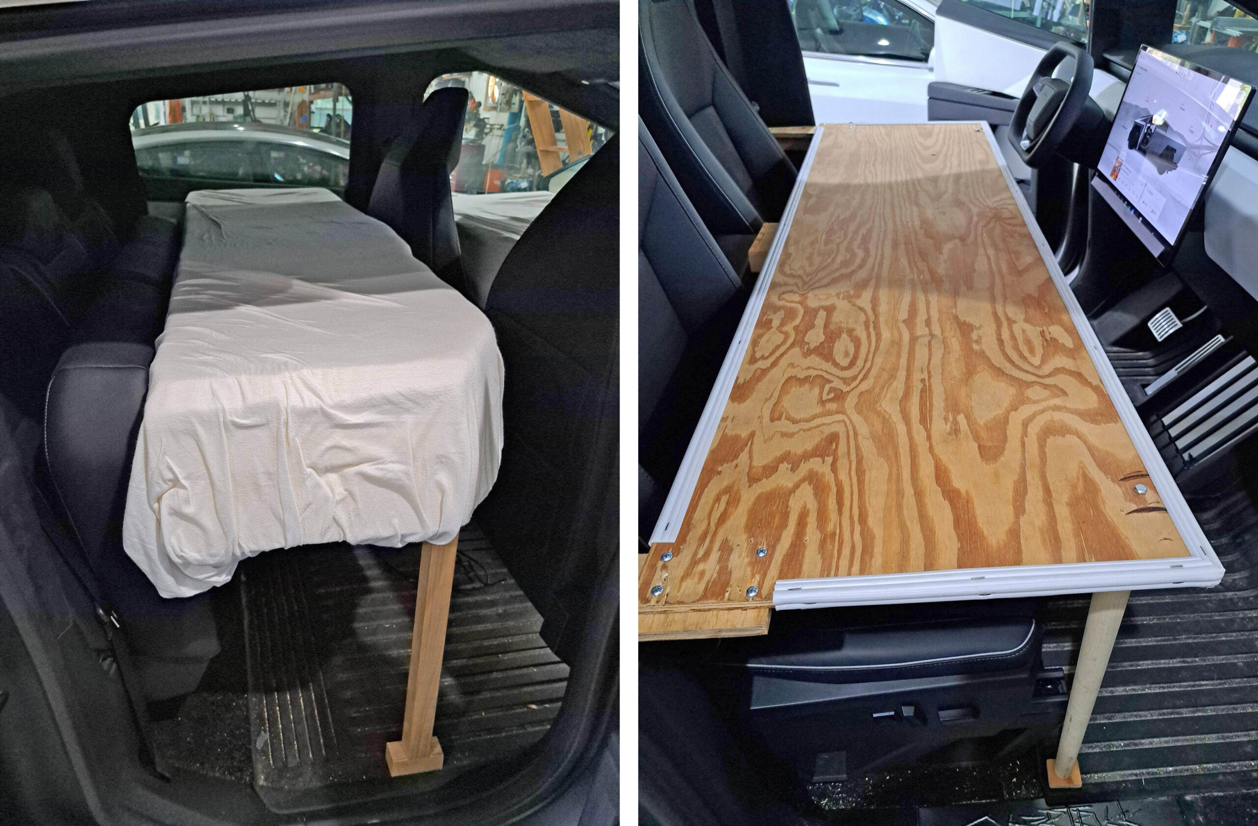 Cybertruck Cabin Camp Beds my DIY solution Tesla Cybertruck Forum